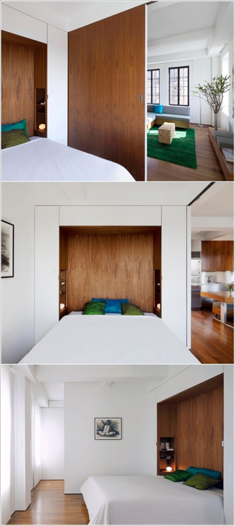 Trang trí nội thất nhà nhỏ bằng cửa gỗ trượt 